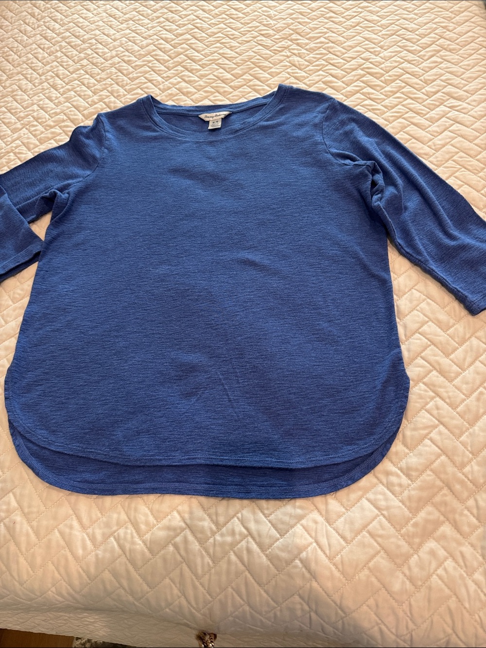 Classic Blue Scoop Neck Knit Top